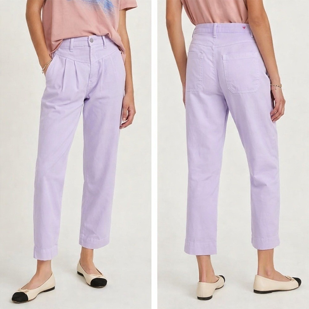 SUNDRY NEW Revolve High Waist Pleated Lavender Trouser Pants Preppy Womens SZ 30